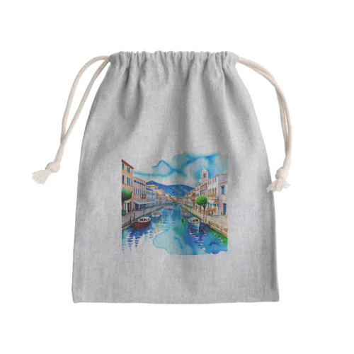 ギリシャの街並み Mini Drawstring Bag