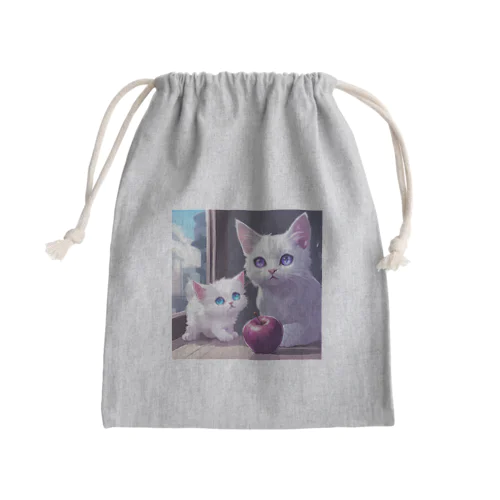 猫の親子01 Mini Drawstring Bag