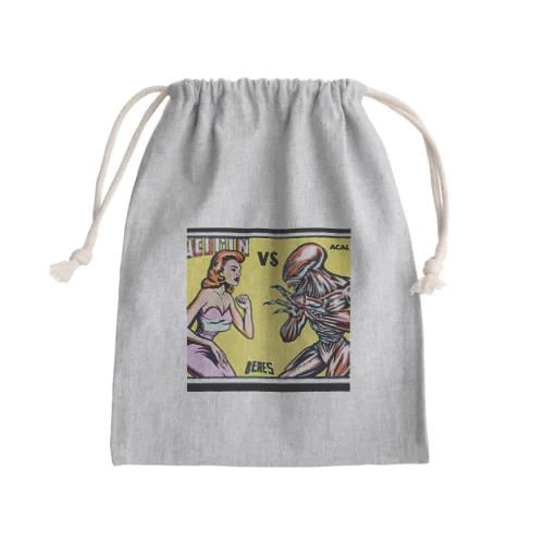 エイリアン　ｖｓ　金髪美女 Mini Drawstring Bag