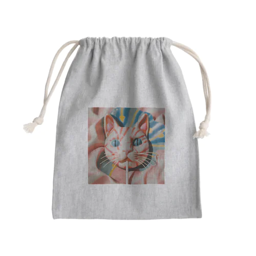 猫のカラフルロリポップ Mini Drawstring Bag