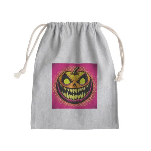 ハッピーハロウィン！怖いかぼちゃのポップアート Mini Drawstring Bag