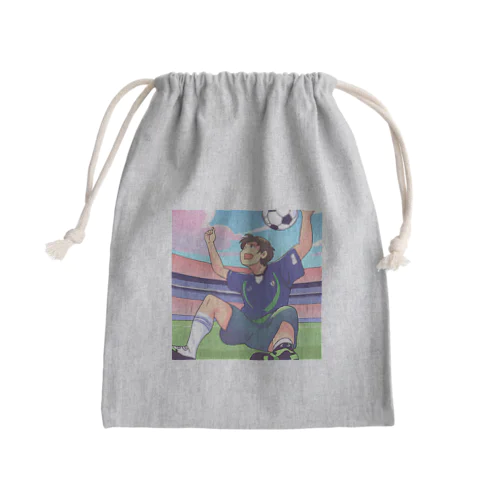 ワールドカップ優勝を夢見るサッカー少年 Mini Drawstring Bag