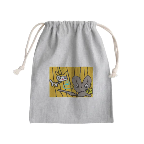 ねこ＆ねずみ Mini Drawstring Bag