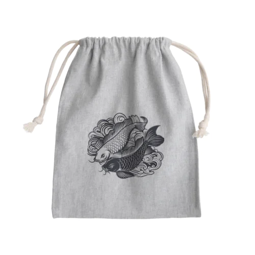 二匹の鯉 Mini Drawstring Bag