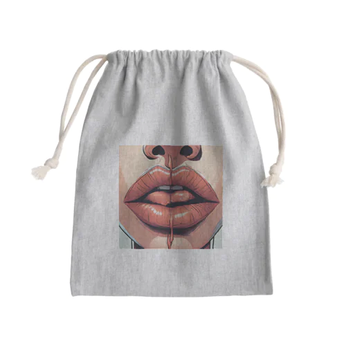 ヒビ荒れした唇 Mini Drawstring Bag