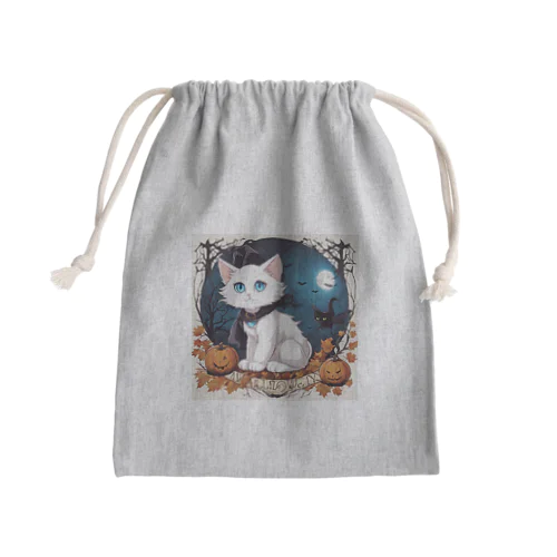 ハロウィンの白猫08 Mini Drawstring Bag