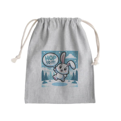 ポンポンウサギ Mini Drawstring Bag