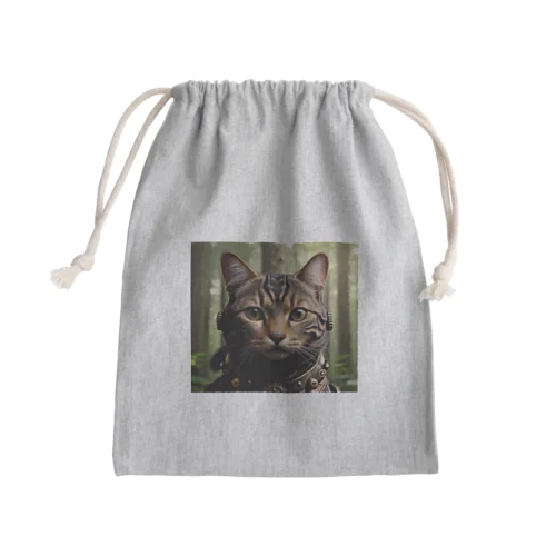 野生的　黒猫 Mini Drawstring Bag