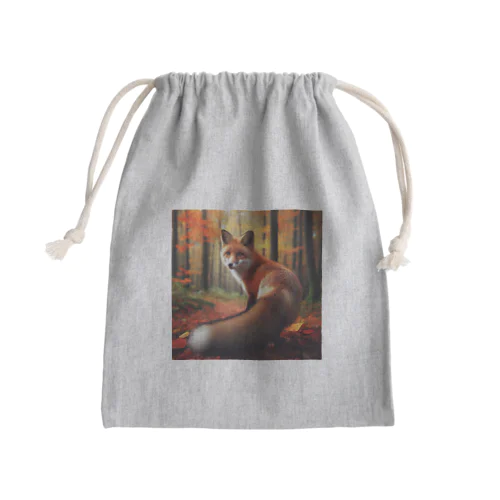 秋の森のキツネ🦊 Mini Drawstring Bag