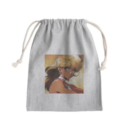 1980s ロングヘアーギャル Mini Drawstring Bag