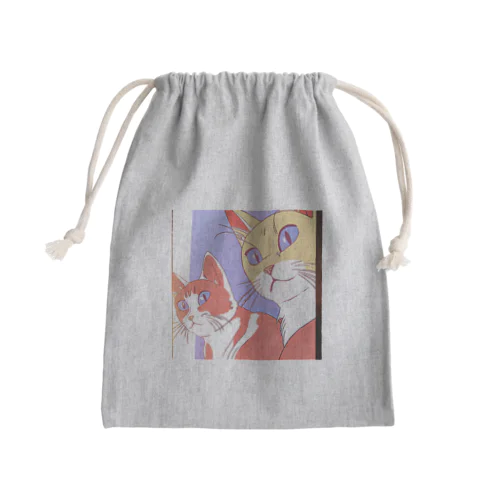 夕映え双猫 Mini Drawstring Bag