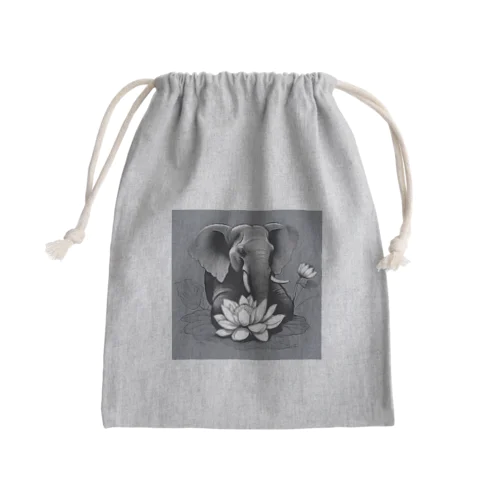 蓮の花と共に Mini Drawstring Bag