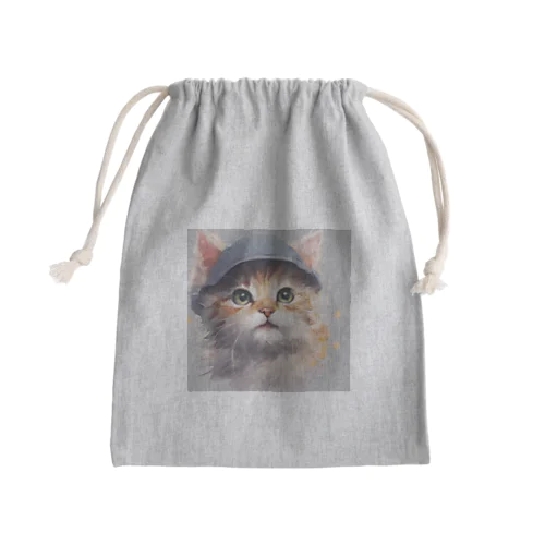 明日へ向かうネコ（あすぬこ） Mini Drawstring Bag