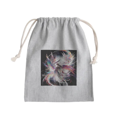 白き翼、黒き翼。その手に抱くは愛しの君! Mini Drawstring Bag