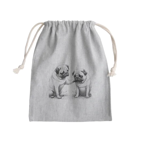 Pug's Gentle Touch Mini Drawstring Bag