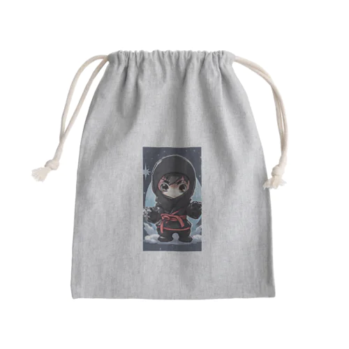 とっても小さな忍者さんのキュートなイラスト入り Mini Drawstring Bag