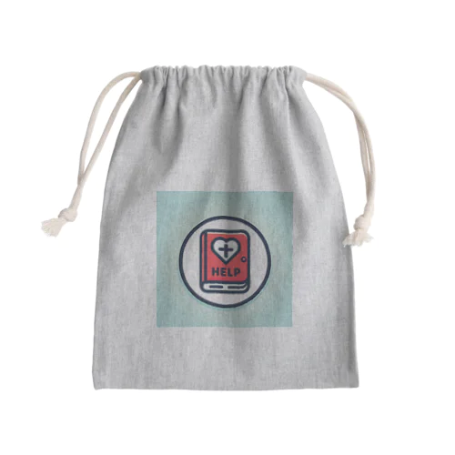 手帳とヘルプマークのピクトグラム Mini Drawstring Bag