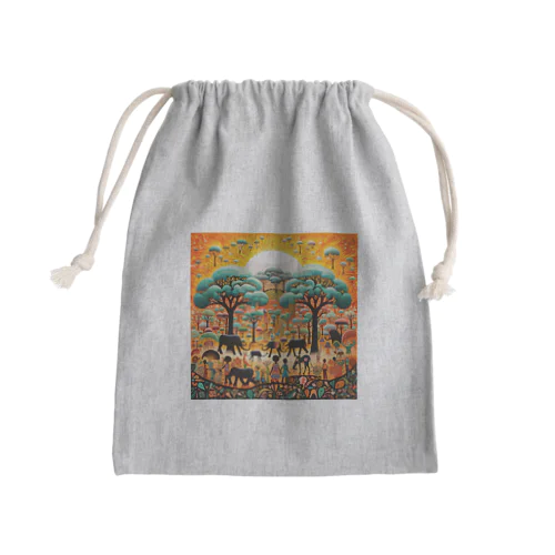 アフリカの大地-希望の朝3 Mini Drawstring Bag