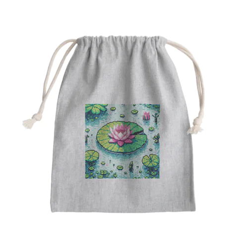 ハスの葉と花びら Mini Drawstring Bag