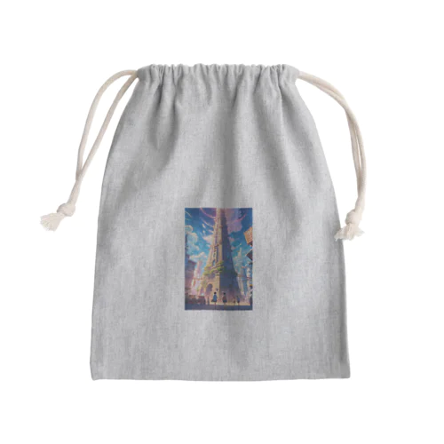 空高くそびえ立つ塔 Mini Drawstring Bag