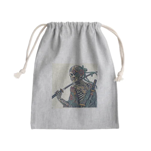 侍ドクロ Mini Drawstring Bag