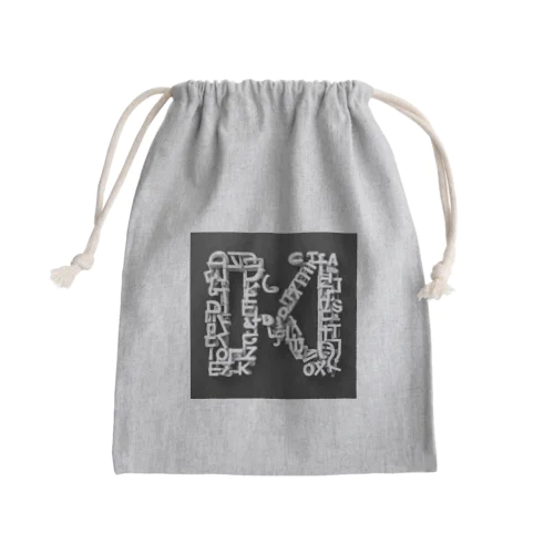 アルファベットデザイン Mini Drawstring Bag