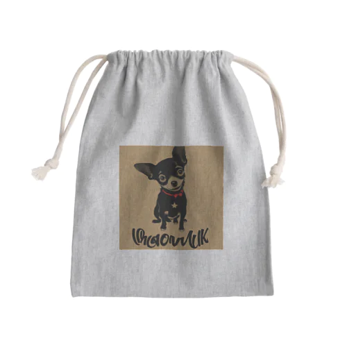 シンプルスタイルのチワワ Mini Drawstring Bag