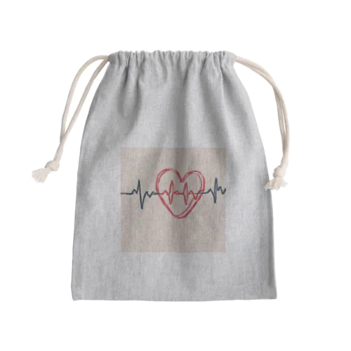 My heartbeat Mini Drawstring Bag