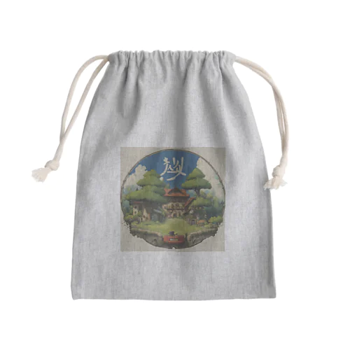 ジブリ風のお家 Mini Drawstring Bag