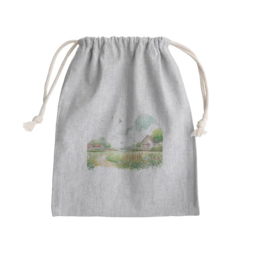 畑のカラーイラスト Mini Drawstring Bag