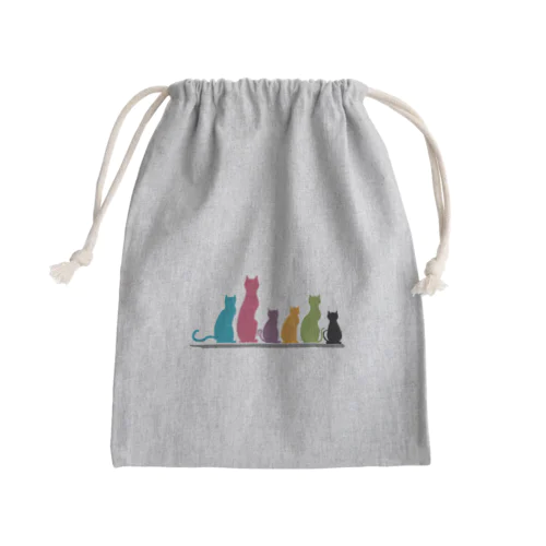 猫えんぴつ Mini Drawstring Bag