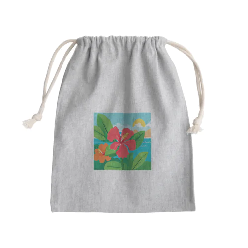 太陽光とハイビスカス Mini Drawstring Bag