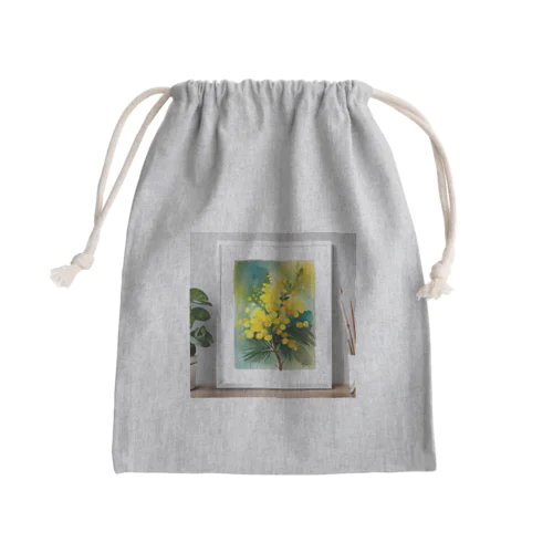水彩グラフィックミモザTシャツ Mini Drawstring Bag