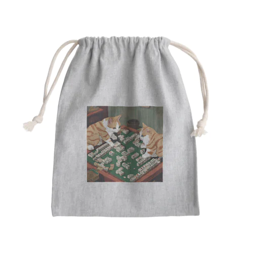 麻雀猫 Mini Drawstring Bag