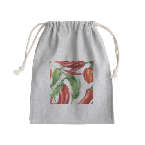 水彩グラフィック　チリペッパー Mini Drawstring Bag