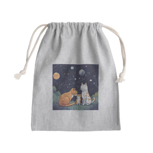 にゃんこかぞく Mini Drawstring Bag