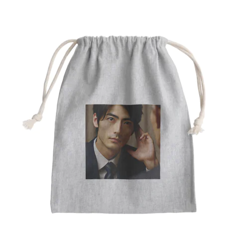 イケメンサラリーマン Mini Drawstring Bag