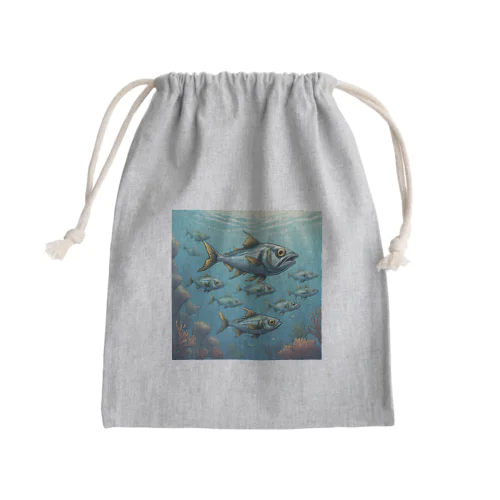 海中の魚群 Mini Drawstring Bag