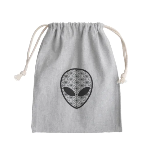 麻柄宇宙人 Mini Drawstring Bag