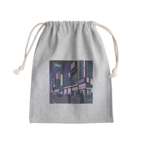 サイバーパンク風イラスト Mini Drawstring Bag