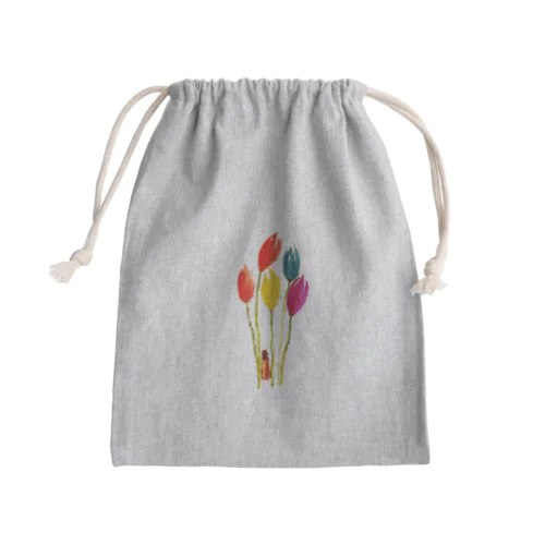 花に囲まれて Mini Drawstring Bag