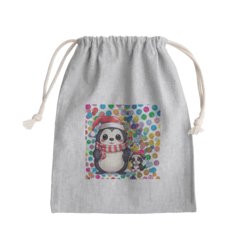 ペンギン犬 Mini Drawstring Bag