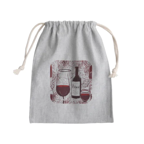 赤ワイン Mini Drawstring Bag