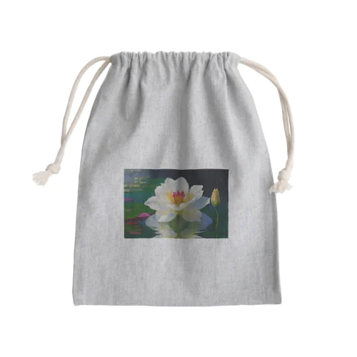 水辺に咲く純白の花 Mini Drawstring Bag