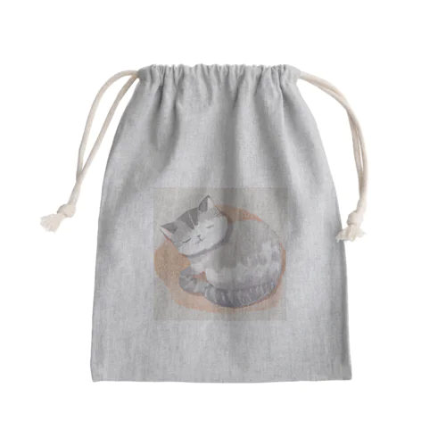 気持ちよさそうに寝ているネコ Mini Drawstring Bag