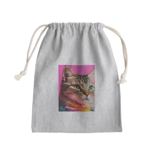 カラフルな猫 Mini Drawstring Bag