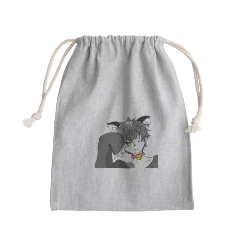 猫メン Mini Drawstring Bag