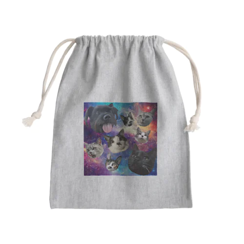 ペットたち （宇宙） Mini Drawstring Bag