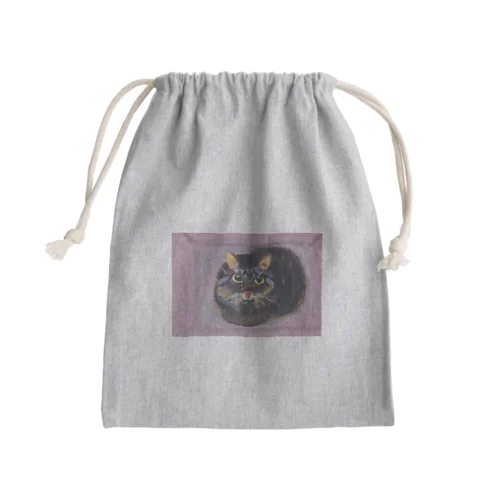 愛猫ポワロ、日本画 Mini Drawstring Bag