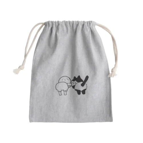 ねことおとこのこ Mini Drawstring Bag